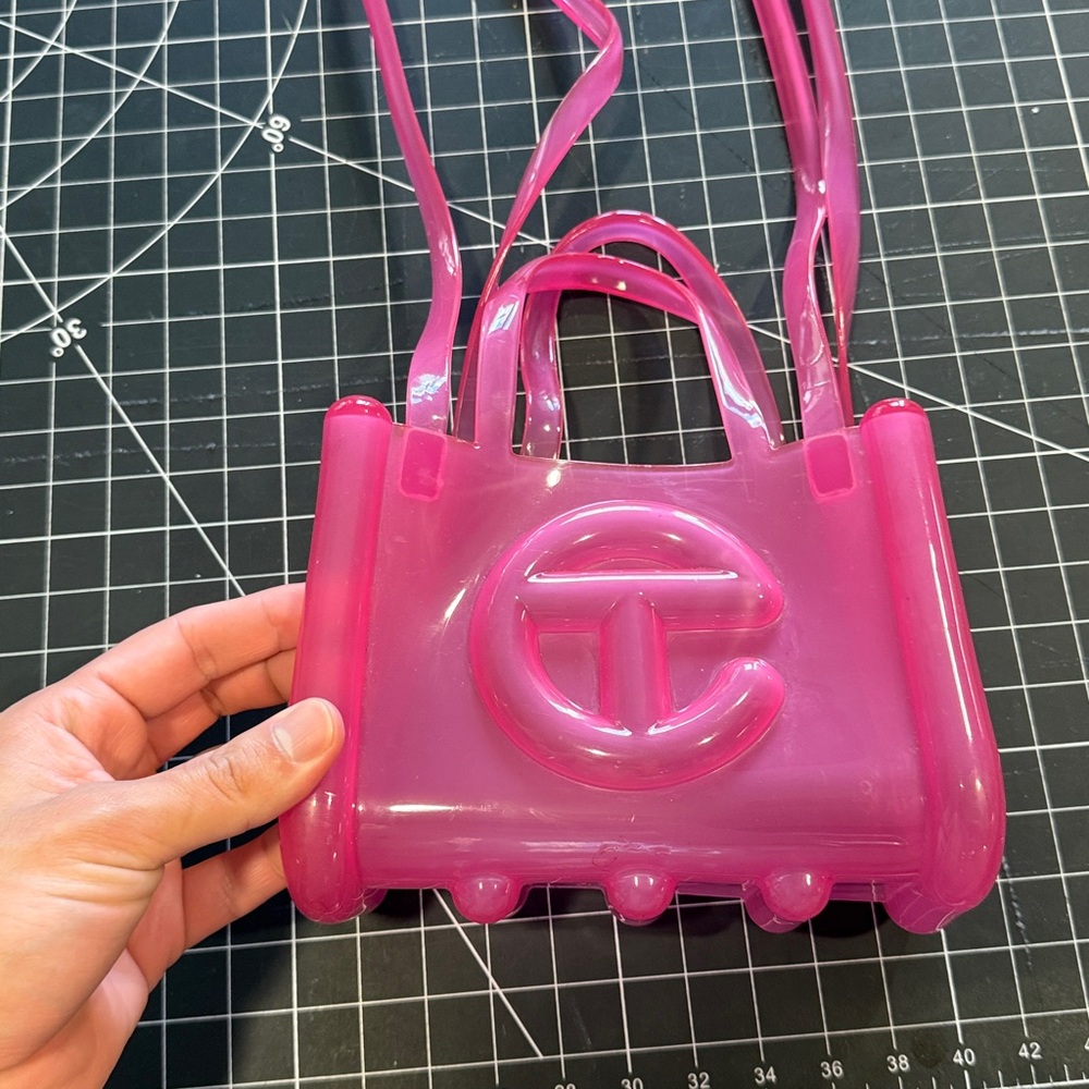 MELISSA + TELFAR PINK MINI JELLY SHOPPER BAG